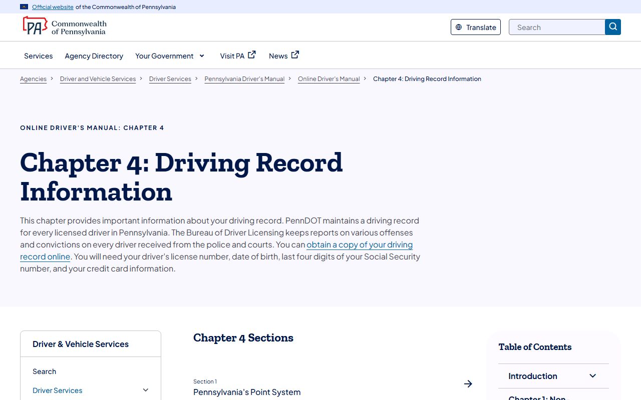 Columbia County traffic court records and PennDOT driving record information